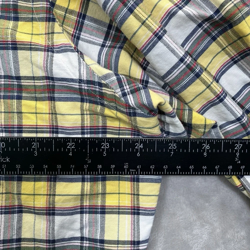 Polo Ralph Lauren Shirt XL 90s VTG Yellow Cotton Plaid Flannel Button READ